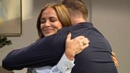 Taylor and Deacon shared a friendly embrace on The Bold and the Beautiful | Image: CBS